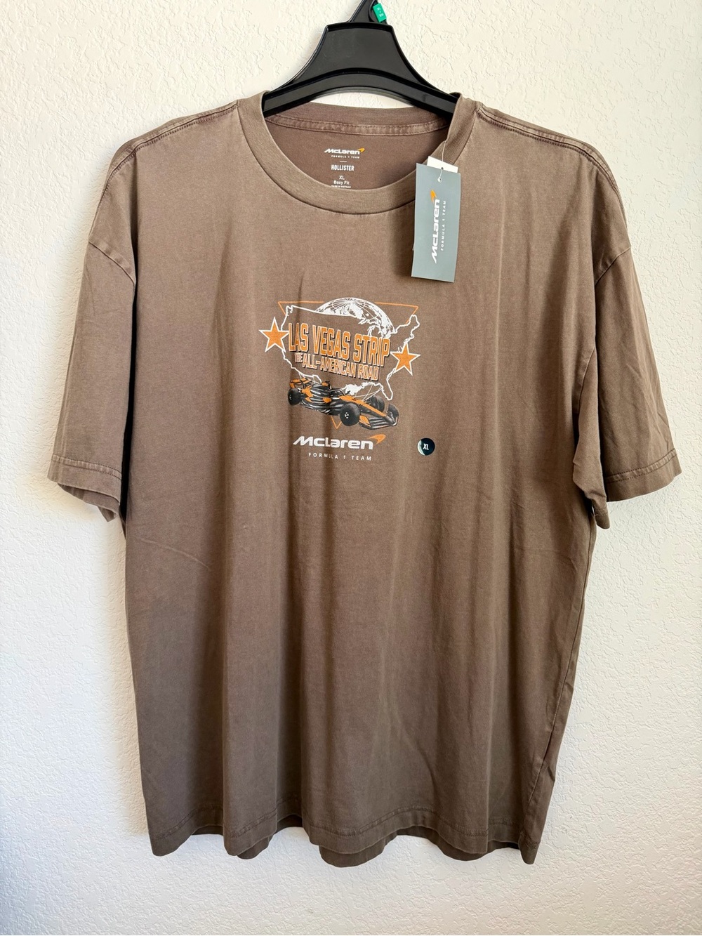 Hollister Brown Las Vegas Strip Graphic Short Sleeve Tee